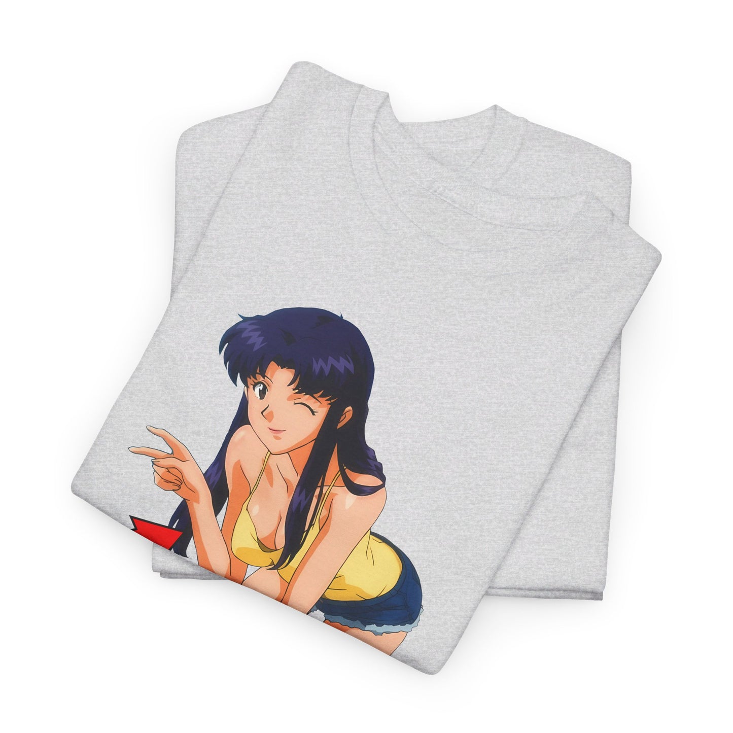 Evangelion Misato Goal Physique Gym Shirt Gildan Heavy Cotton Tee