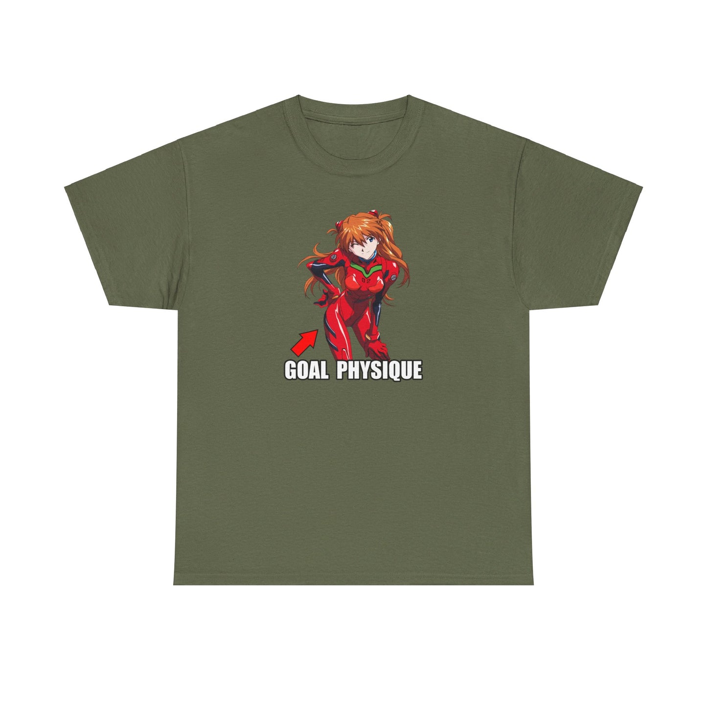 Evangelion Asuka Goal Physique Gym Shirt Heavy Cotton Tee