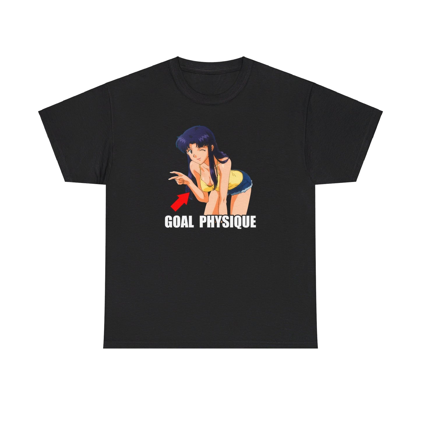 Evangelion Misato Goal Physique Gym Shirt Gildan Heavy Cotton Tee