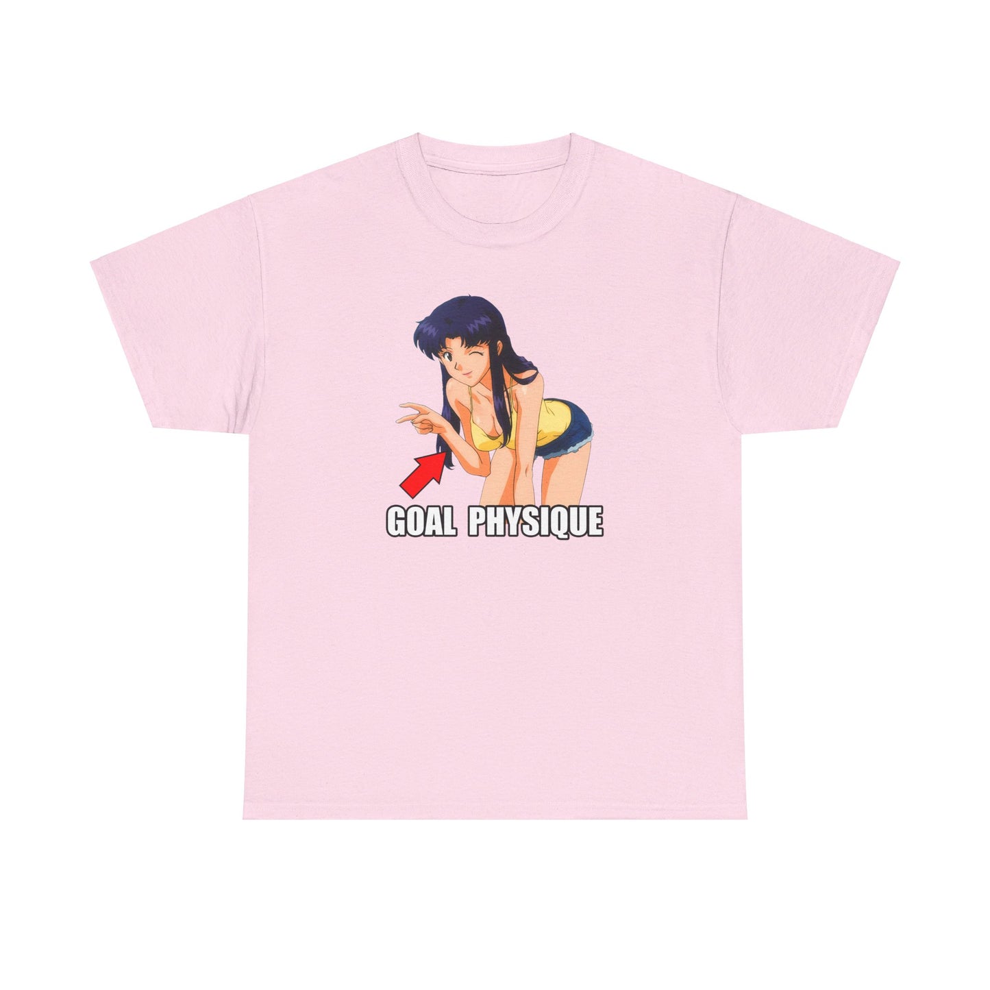 Evangelion Misato Goal Physique Gym Shirt Gildan Heavy Cotton Tee