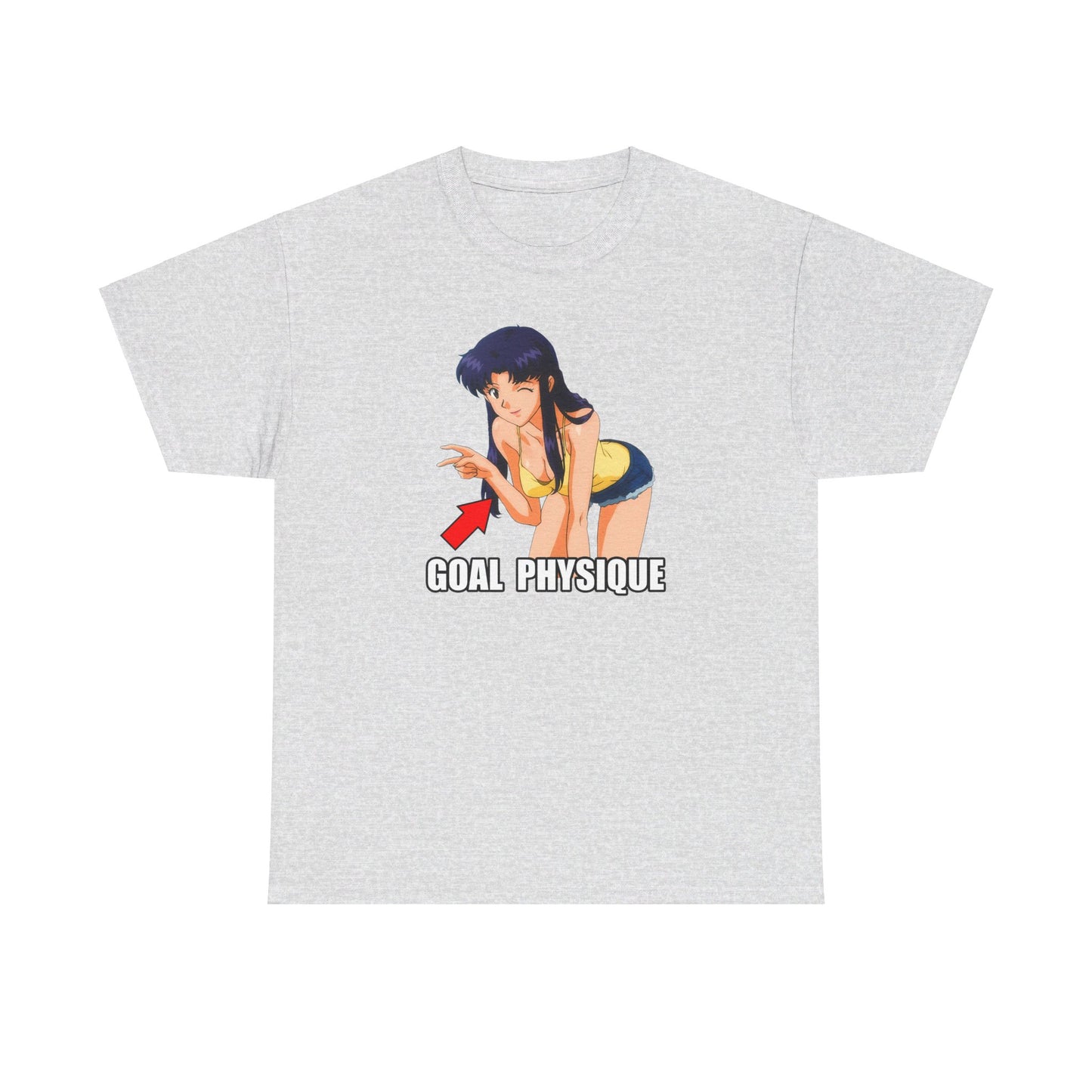 Evangelion Misato Goal Physique Gym Shirt Gildan Heavy Cotton Tee