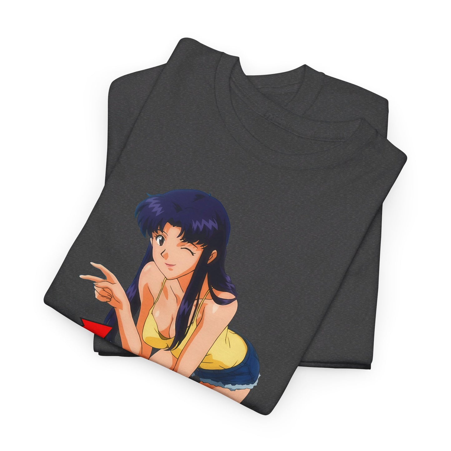 Evangelion Misato Goal Physique Gym Shirt Gildan Heavy Cotton Tee