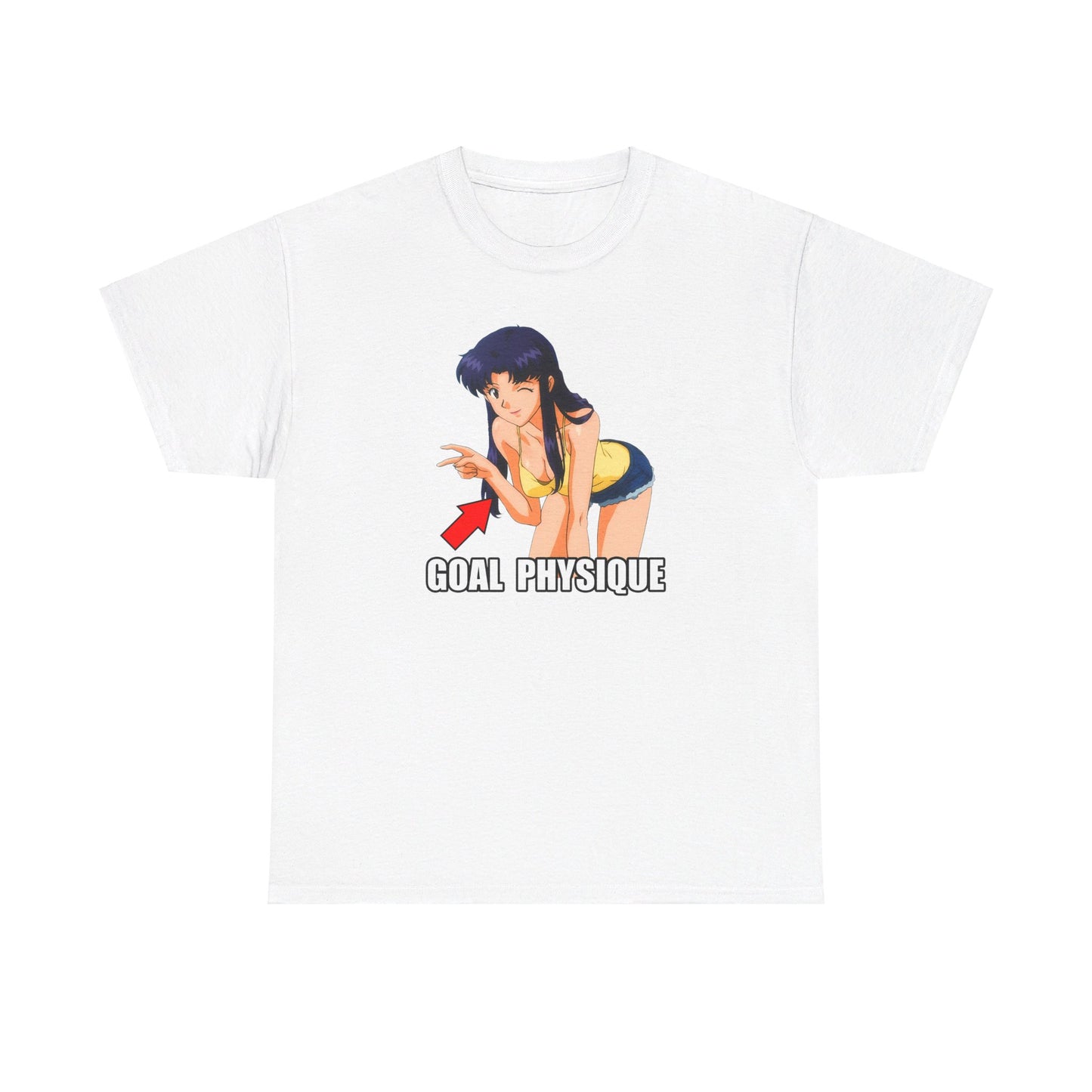 Evangelion Misato Goal Physique Gym Shirt Gildan Heavy Cotton Tee