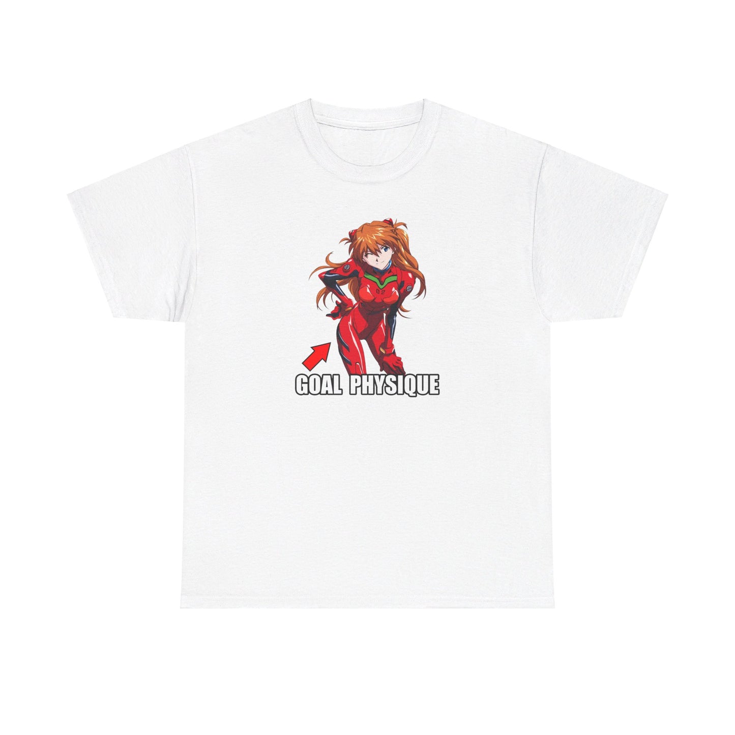 Evangelion Asuka Goal Physique Gym Shirt Heavy Cotton Tee