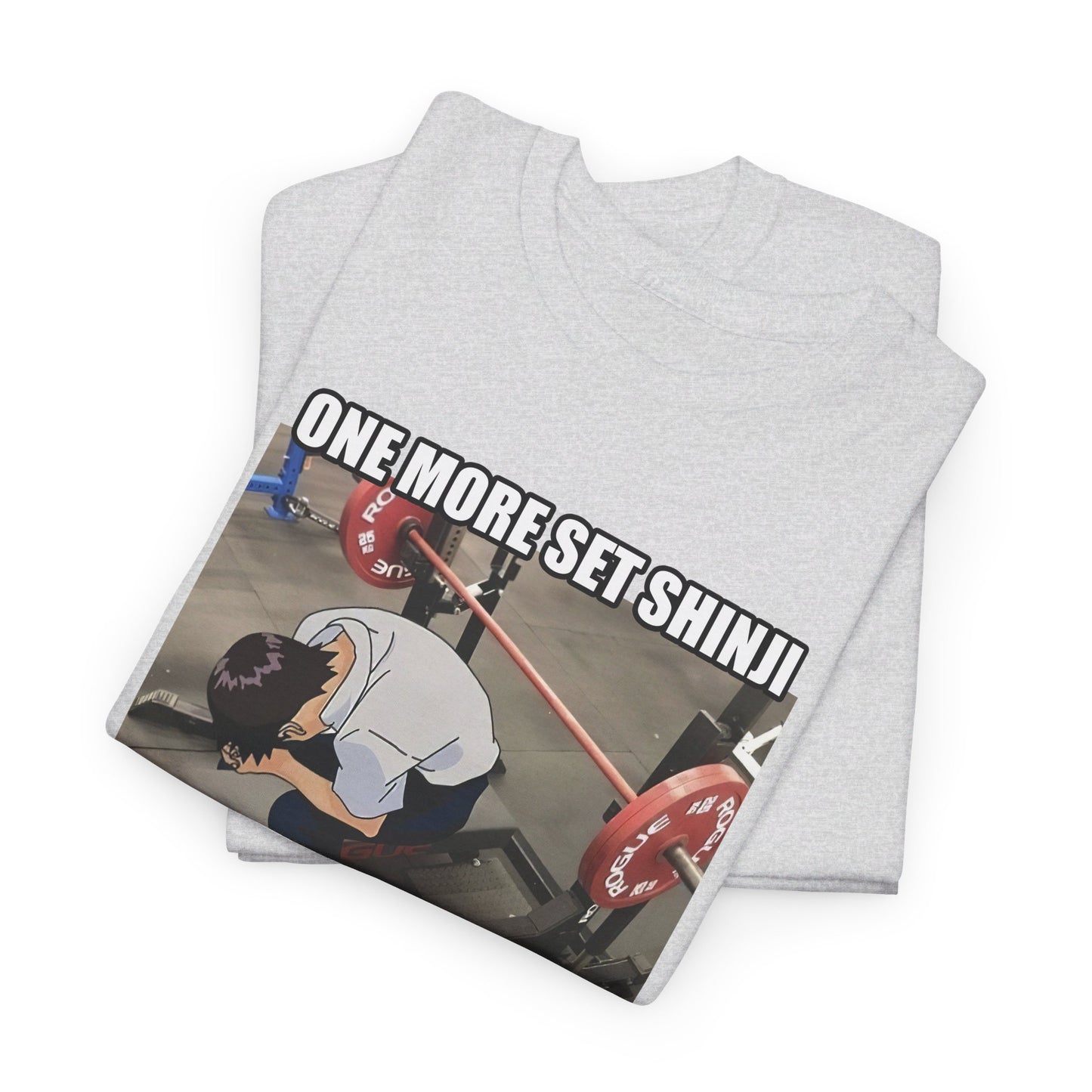 Evangelion One More Set Shinji Gym Shirt Gildan Heavy Cotton Tee