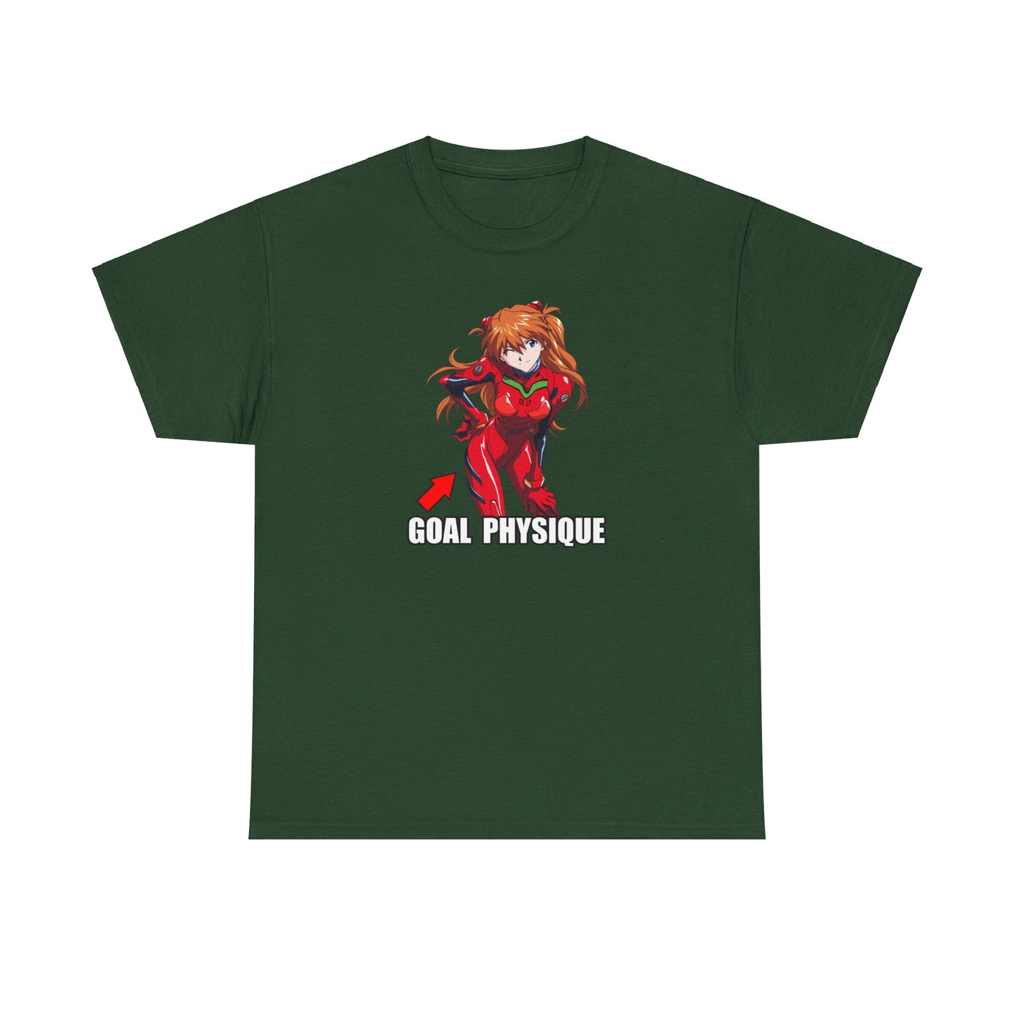 Evangelion Asuka Goal Physique Gym Shirt Heavy Cotton Tee